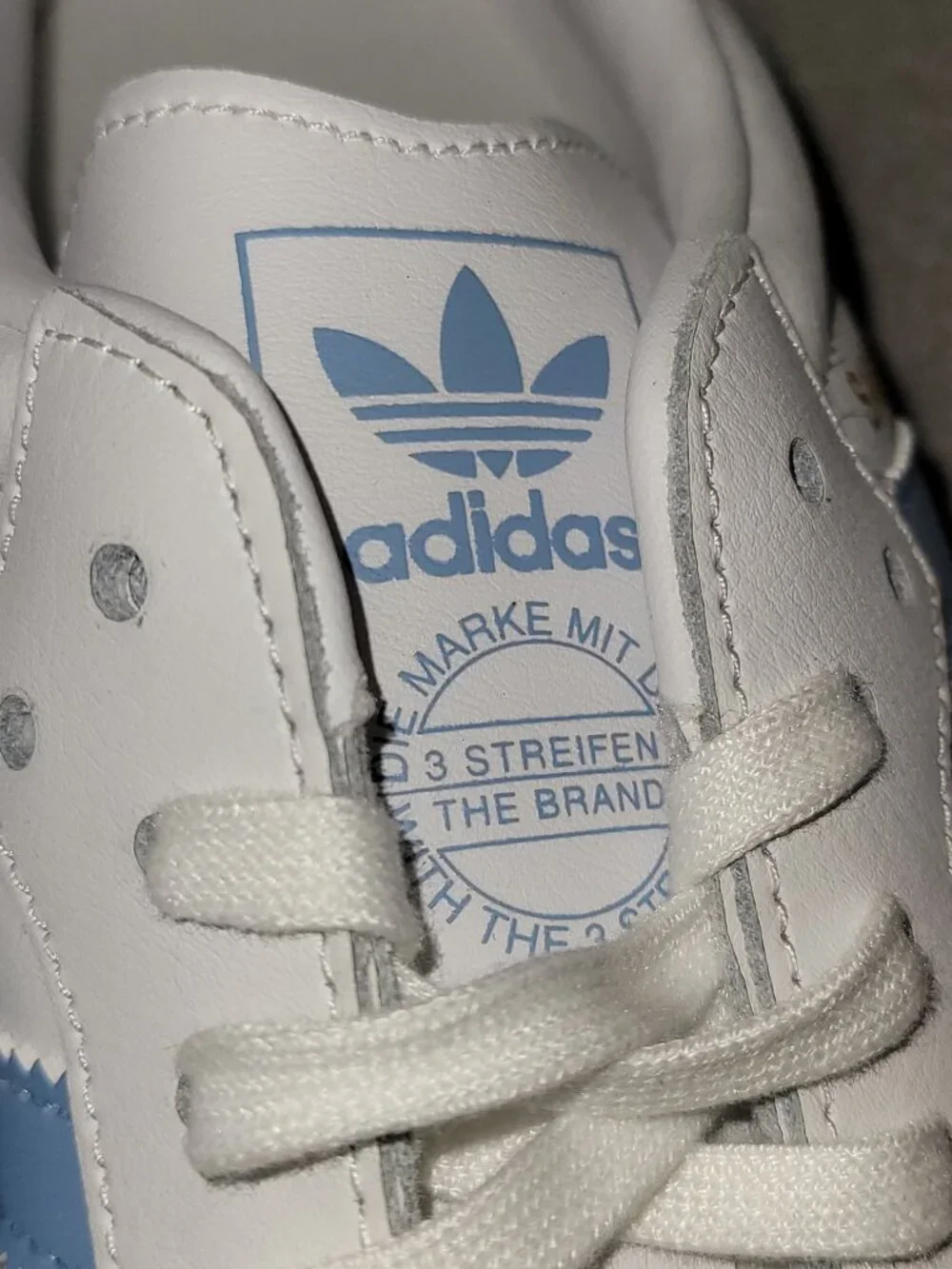 Adidas Samba OG Big Kid's Size 7 White Ash Blue Tan Gum Sneakers JQ2832 (#2329)